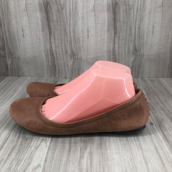 Lucky Brand Flats Womens 8.5M Emmie Brown Leather Slip On Shoes - Picture 2 of 11